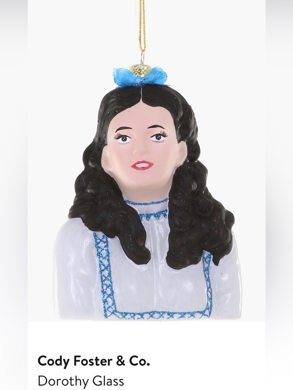 NWT Dorothy Glass Ornament $32.95 MSRP